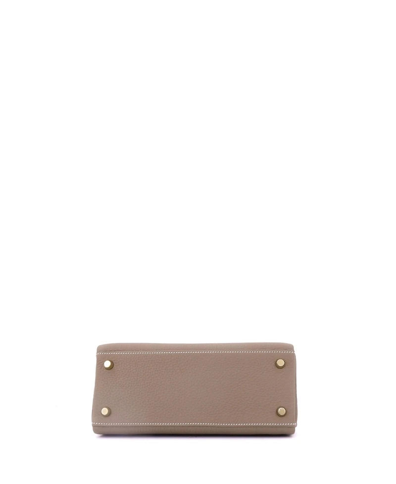 Pre-Owned HERMES Kelly 25 Handbag Grey Togo with Gold Hardware