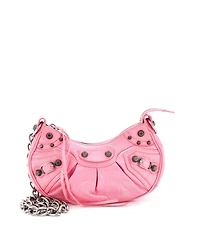 Pre-Owned Balenciaga Xs Le Cagole Giant Studs Chain Shoulder Bag Leather