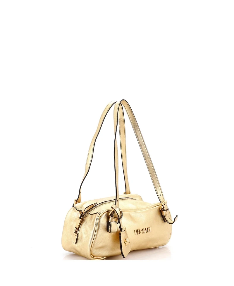 Pre-Owned Versace Tag Bowling Bag Leather