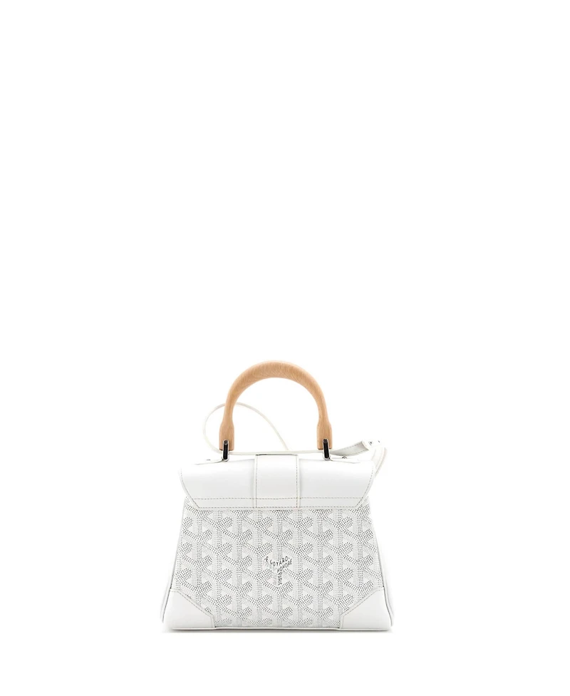 Pre-Owned Goyard Mini Saigon Top Handle Bag Coated Canvas with Leather