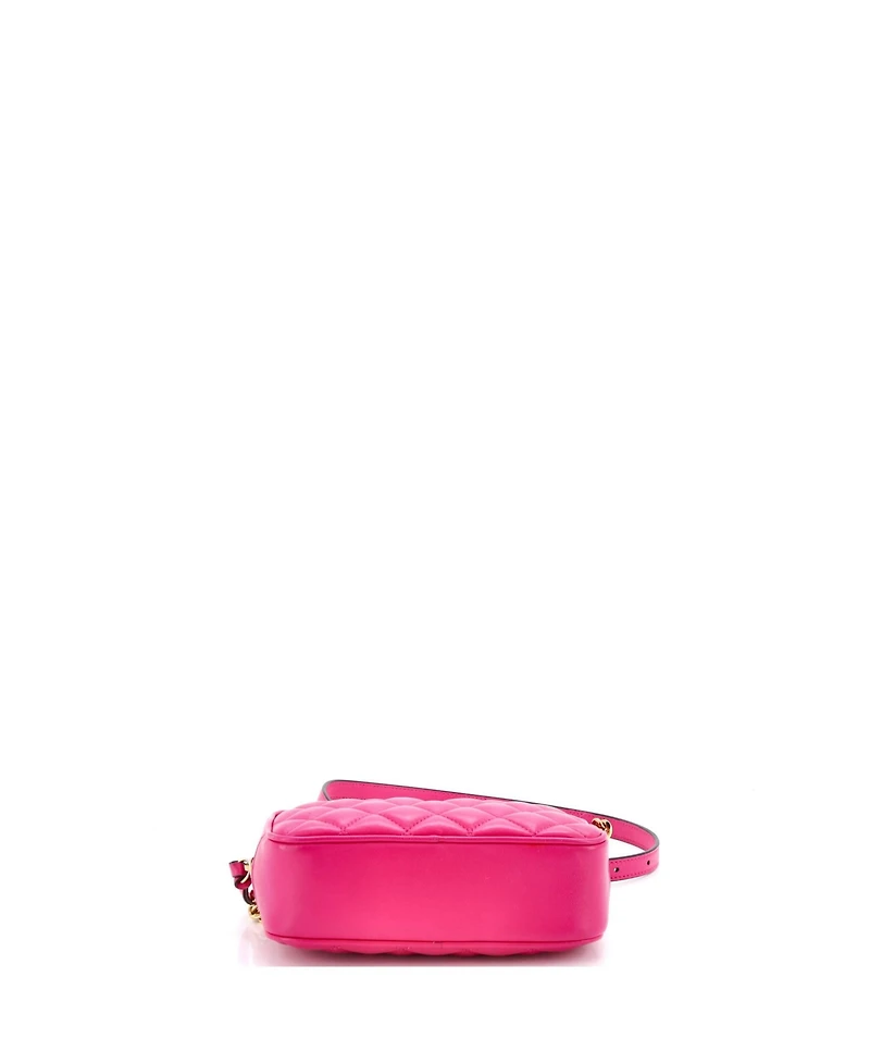 Pre-Owned Versace Small Medusa Icon Front Slip Pocket Camera Bag Quilted Leather