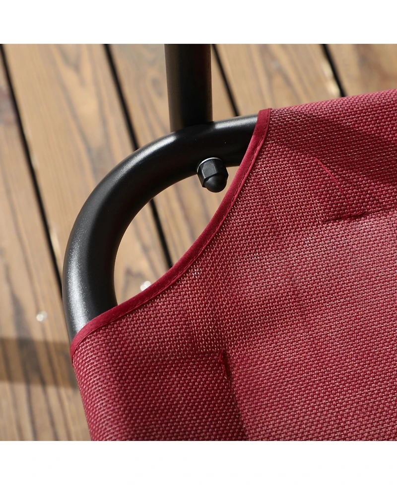 Outsunny 3-Person Porch Swing with Adjustable Tilt Canopy, Wine