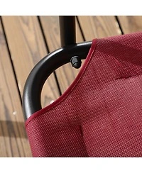 Outsunny 3-Person Porch Swing with Adjustable Tilt Canopy, Wine