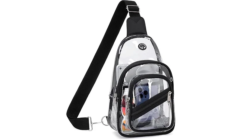 Batfox Clear Bag for Stadium Events, Clear Backpack Purse for Women Waterproof Pvc Crossbody Fanny Pack for Concert