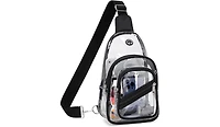 Batfox Clear Bag for Stadium Events, Clear Backpack Purse for Women Waterproof Pvc Crossbody Fanny Pack for Concert