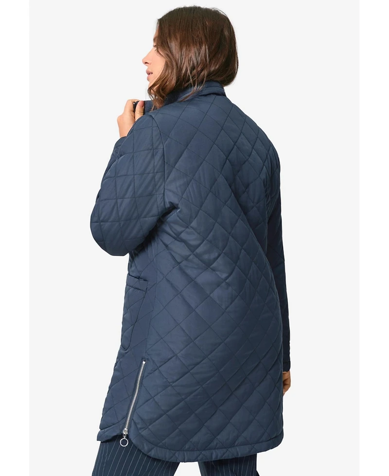 ellos Women's Plus Quilted Zip Jacket