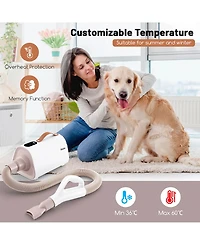 Sugift Dog Cat Hair Blower with Negative Ion Function and Adjustable Temperature