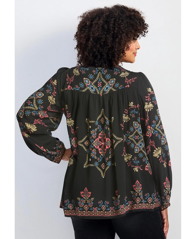 Avenue Women's Plus Suli Bell Sleeve Top