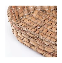 Wickerwise Seagrass Fruit Bread Basket Tray with Handles