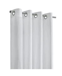 Habitat 100% Polyester Daphne Sheer Grommet Faux Linen Solid Curtain Panel White