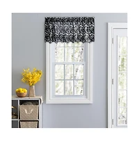 Ellis Curtain Athena Crushed Taffeta Rod Pocket Valance - 48x15", Black