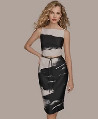 Donna Karan New York Women's Brushstroke Sleeveless Midi Dress