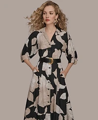 Donna Karan New York Women's Floral Midi Shirt Dress