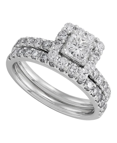 Macy's 2-Piece Diamond Bridal Ring Set (2.0 ct. t.w.) in 14k White Gold