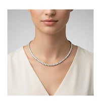Rachel Glauber 4mm Tennis Necklace with Clear Cubic Zirconia for Women