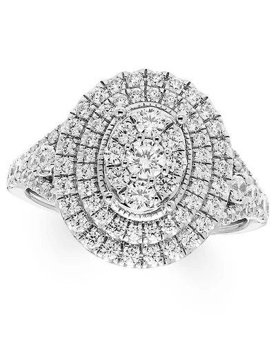 Macy's Diamond Cluster Halo Ring (1 ct. t.w.) in 14k White Gold
