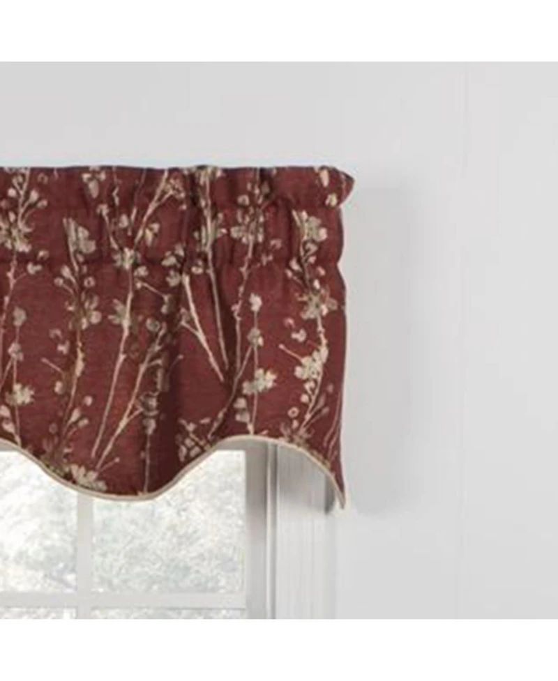 Ellis Curtain Meadow High Quality Room Darkening Solid Natural Color Lined Scallop Window Valance - 50 x15
