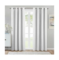 Thermaplus Commonwealth Kelly Grommet Dressing Window Curtain Panel - 52"x95", White