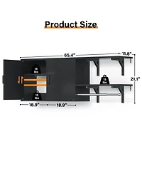 Aheaplus Laundry Room Organizer Cabinet with Hanging Rods