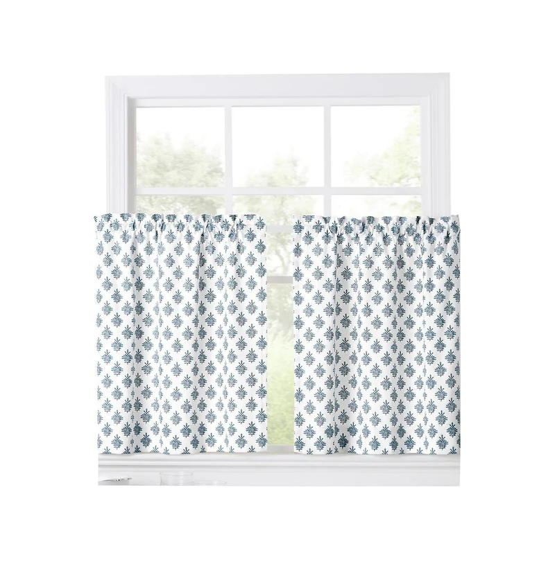 Ellis Curtain Manchester Window Treatment 1.5" Rod Pocket 100% Cotton Curtain Tiers 50" x 36