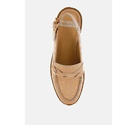 Rag & Co Womens Remykin Braided Penny Strap Loafers