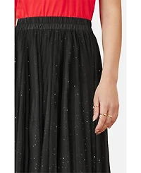Yumi Women's Sparkle Mesh Tulle Skirt