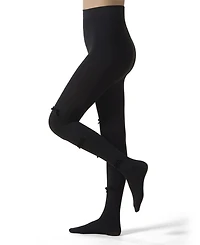 MeMoi Women's Ribbed Velvety-Bow-Trimmed Cotton Blend Tights