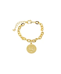by Adina Eden Vintage Gold Plated Coin Box Link Chain Bracelet
