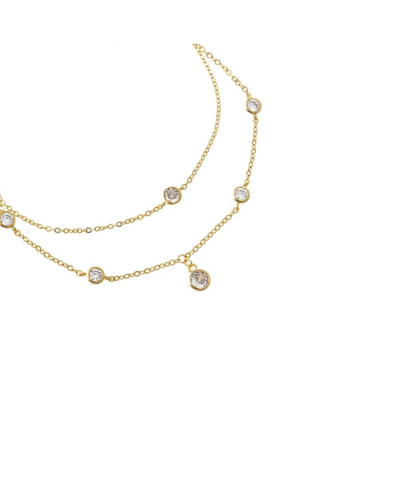 by Adina Eden Cubic Zirconia Bezels Gold Plated Bracelet Combo Set