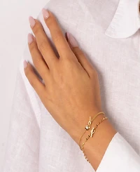 by Adina Eden Square Solitaire Gold Plated Stone Toggle Bracelet