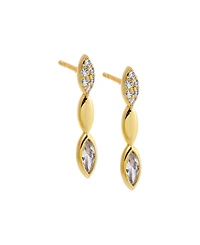 by Adina Eden Cubic Zirconia Gold Plated Pave Marquise Stone Drop Stud Earrings