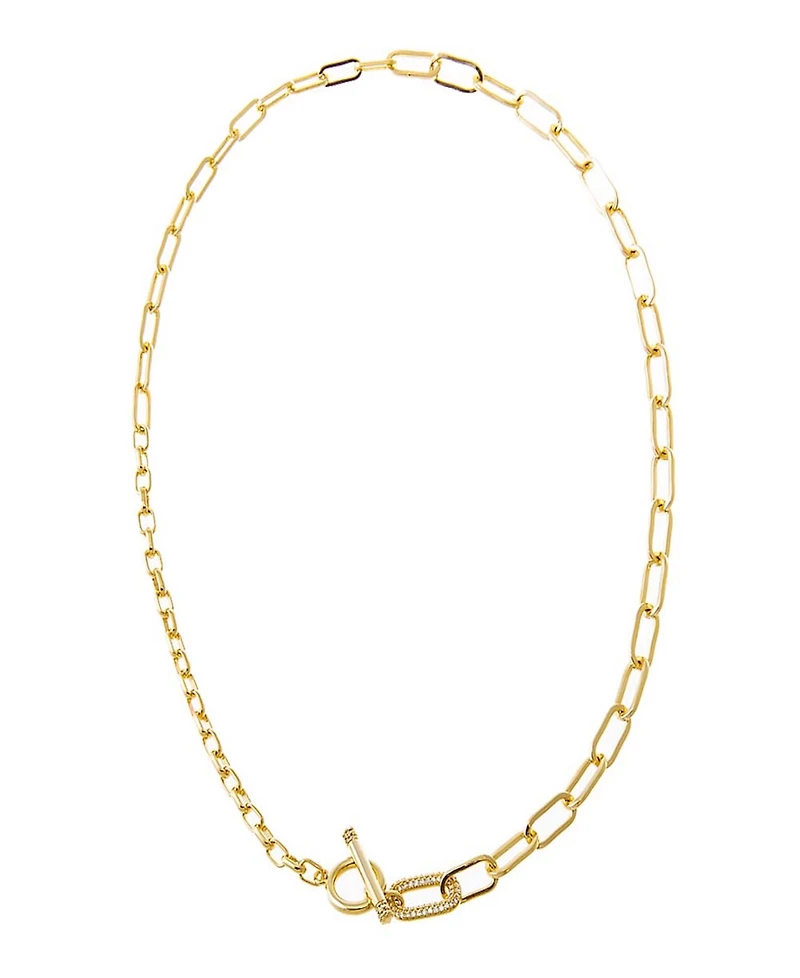 By Adina Eden Pave Accented Toggle Multi Chain Necklace