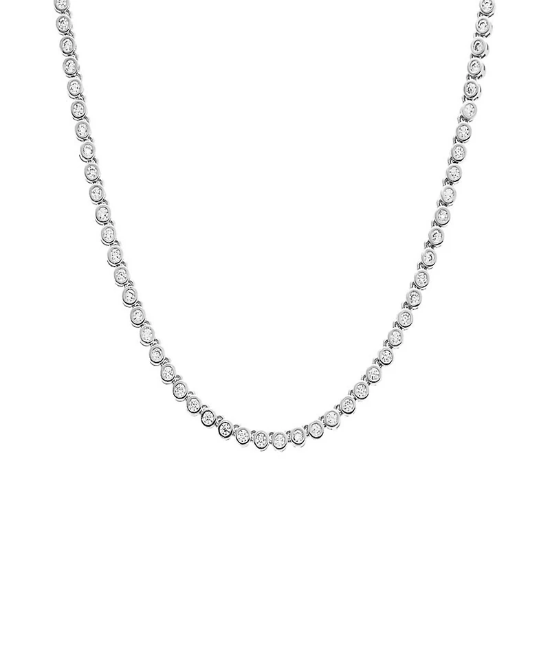 By Adina Eden Cubic Zirconia Bezel Tennis Necklace