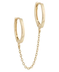 Solid Double Chain Huggie Earring in 14K Gold Plated over Sterling Silver