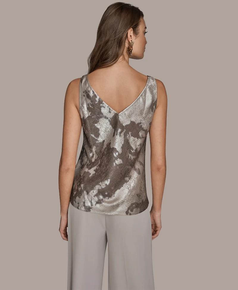 Donna Karan New York Women's Printed Cowl Neck Top