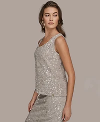 Donna Karan New York Women's Embellished Scoop Neck Tank Top