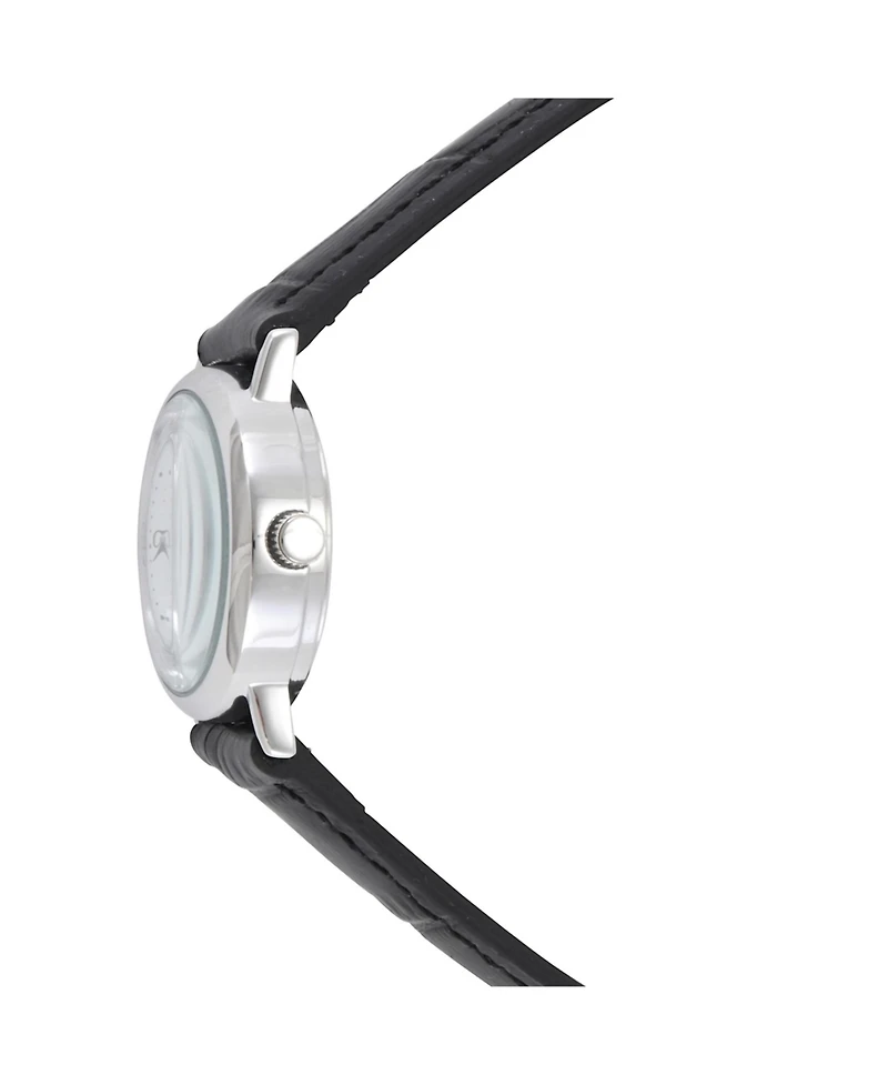 Peugeot Womens Small Face Easy Read Minimalist Brown Leather Strap Watch