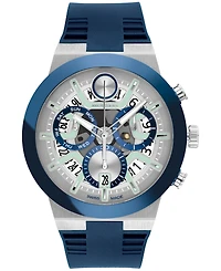 Movado Men's Bold Fusion Swiss Quartz Chrono Blue Silicone Watch, 44.50mm