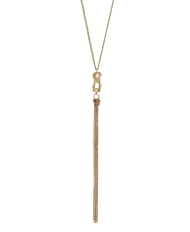 Steve Madden Gold Signature Logo Y Necklace
