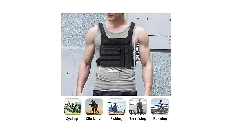 Batfox Tactical Chest Pack Running Bag: Lightweight Water-Resistant Outdoor Sports Vest for Hiking Edc - Men & Women