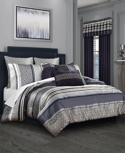 Royal Court Carlisle Foulard 3-Pc. Comforter Set, Full/Queen