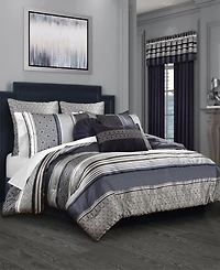 Royal Court Carlisle Foulard 3-Pc. Comforter Set, Full/Queen