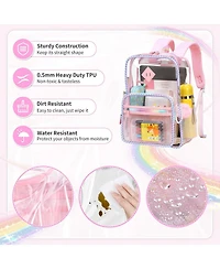 Batfox Heavy-Duty Clear Backpack with Wide Straps – Transparent School Bag for Stadium, Concerts, Sports & Events