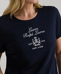 Lauren Ralph Plus Embroidered Crest Crewneck T-Shirt