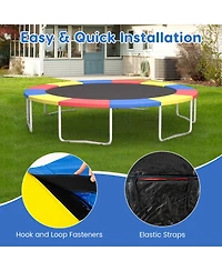 Skonyon 15 Ft Trampoline Pad Replacement Safety Pad with Fixing Straps (Multicolor)