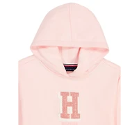 Tommy Hilfiger Girls Toddler 2T-4T Chenille Logo Oversized Hoodie and Joggers, 2-Piece Set