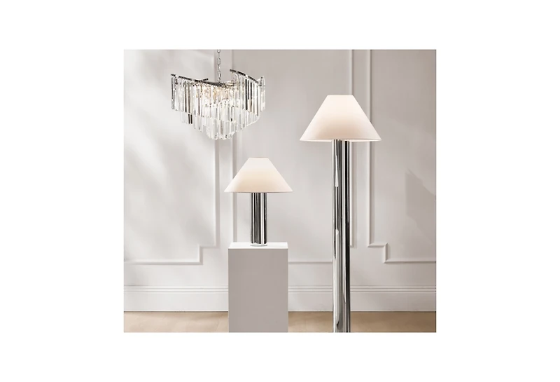 Z Gallerie Luxe Spiral Chandelier - Nickel/Clear