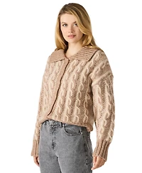 Steve Madden Women's Michaella Cable Collared Cardigan Sweater