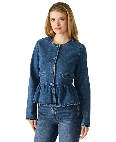 Steve Madden Women's Abigale Collarless Button Front Blazer