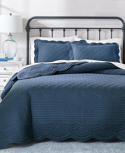 Charter Club Bailey Scallop 3-Pc. Quilt Set, King, Exclusively at Macy's